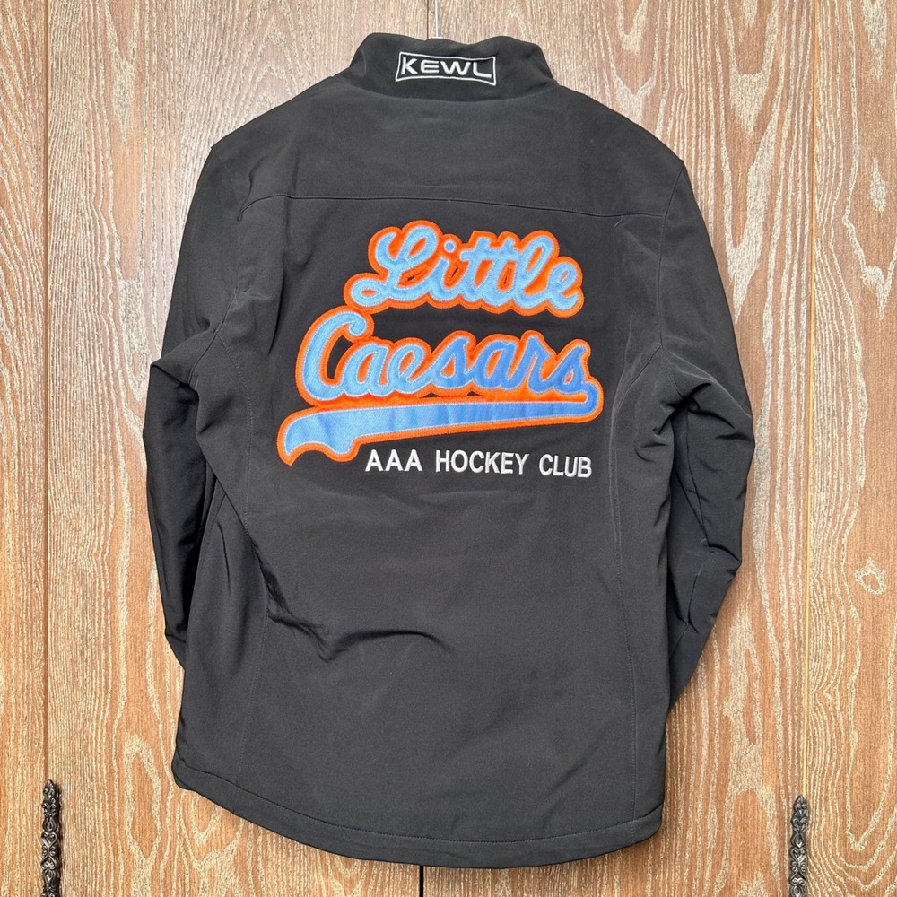 Kewl Little Caesars AAA Hockey Club Jacket Black Youth XL Softshell Embroidered